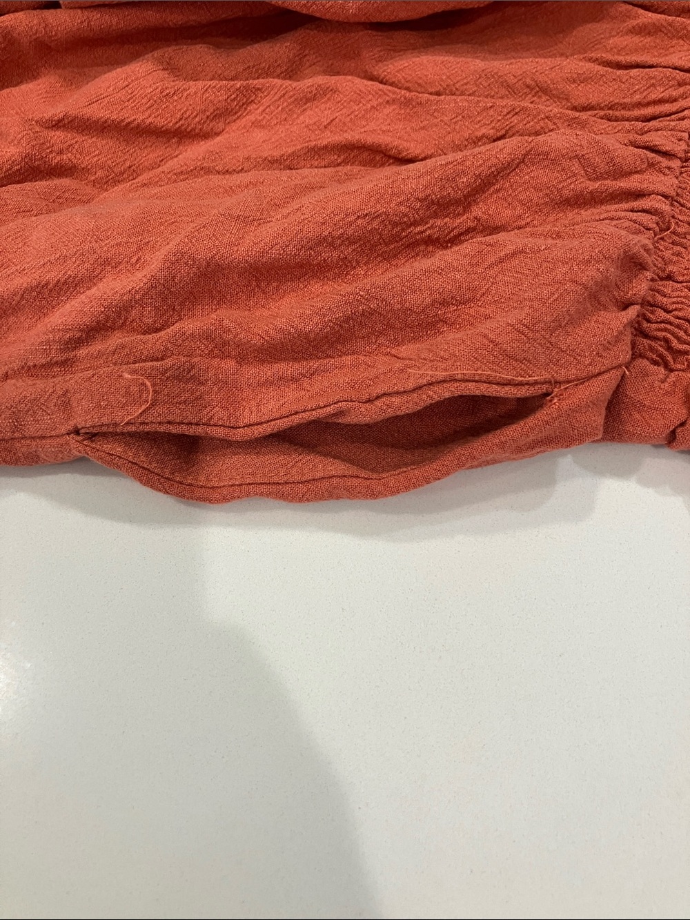 One-Shoulder Wide-Leg Jumpsuit in Rust - Picture 6 of 7